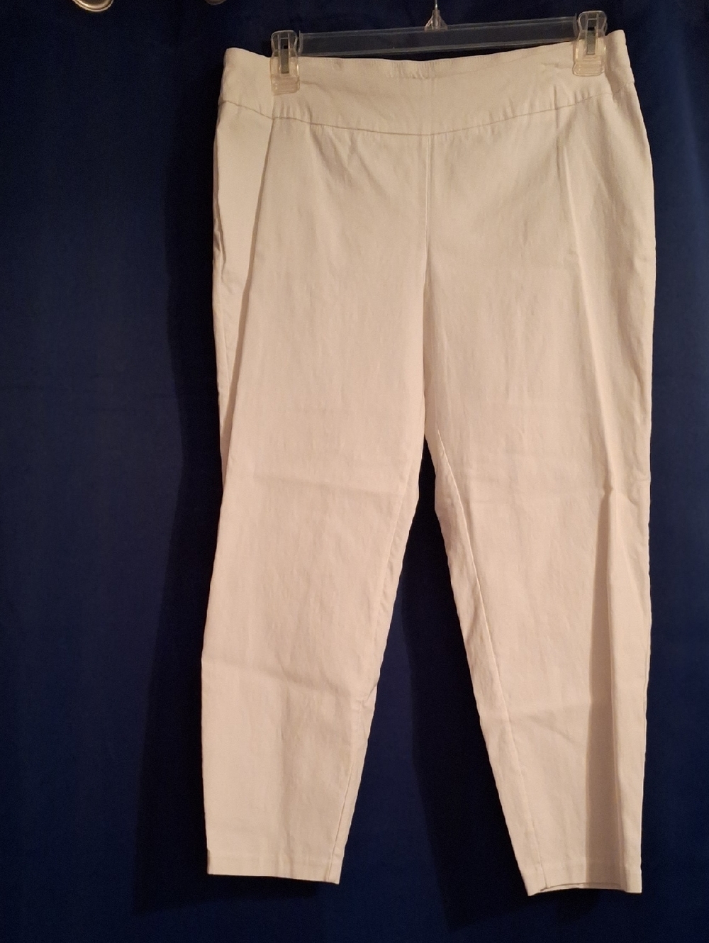 White Pull-On Ankle Pants for Women